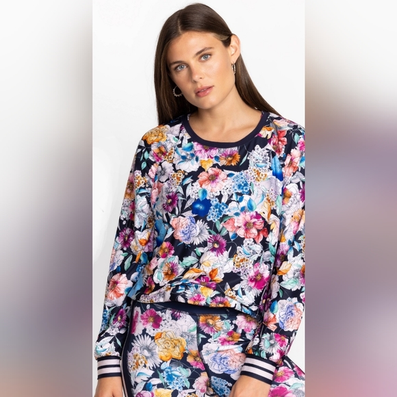 NWT Johnny Was FallDance Bee Active Rushed Raglan Sleeve Pullover, Vibrant, XL - Picture 3 of 5